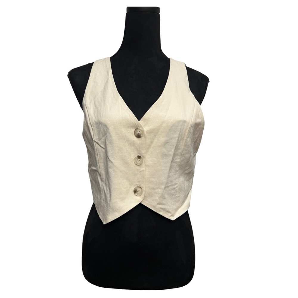 Elodie Crop Linen Vest